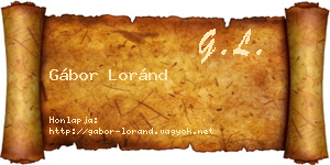 Gábor Loránd névjegykártya